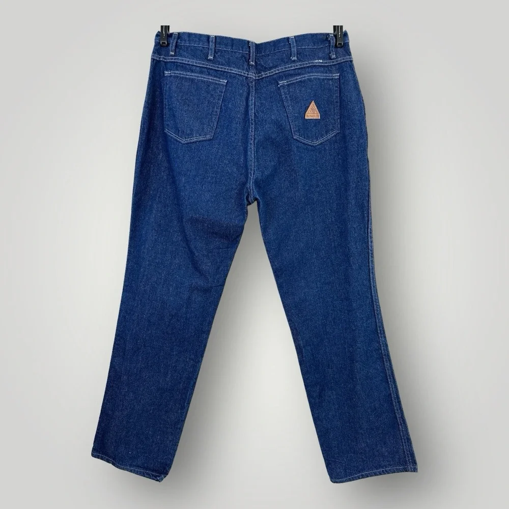 Bulwark FR Jeans Men Size 44x34‎ Blue Denim Relaxed Fit Fire Resistant Straight